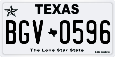 TX license plate BGV0596