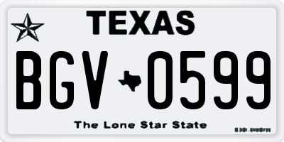 TX license plate BGV0599