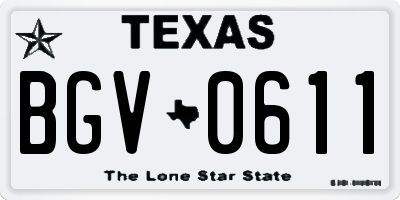 TX license plate BGV0611