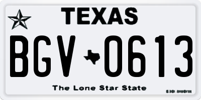 TX license plate BGV0613