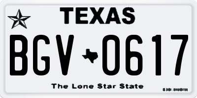 TX license plate BGV0617