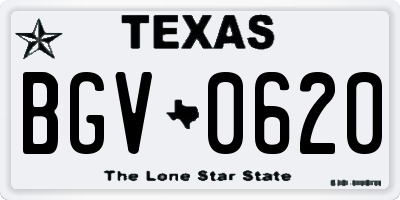 TX license plate BGV0620