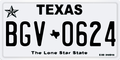 TX license plate BGV0624