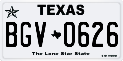 TX license plate BGV0626