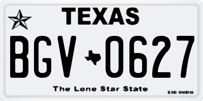 TX license plate BGV0627