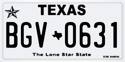 TX license plate BGV0631