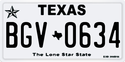 TX license plate BGV0634