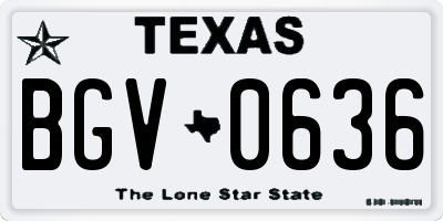 TX license plate BGV0636