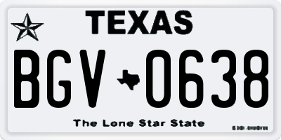 TX license plate BGV0638
