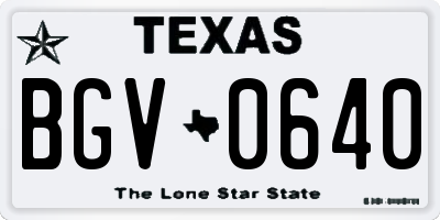 TX license plate BGV0640