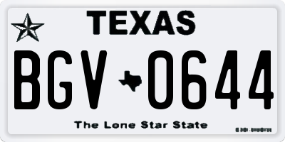 TX license plate BGV0644