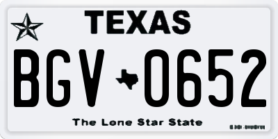 TX license plate BGV0652