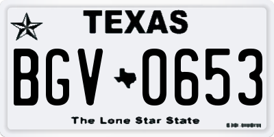 TX license plate BGV0653