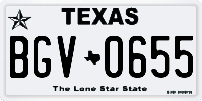 TX license plate BGV0655