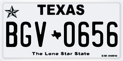 TX license plate BGV0656