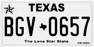 TX license plate BGV0657