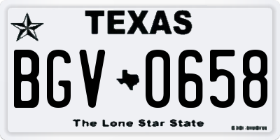 TX license plate BGV0658