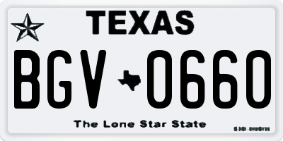TX license plate BGV0660