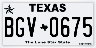 TX license plate BGV0675