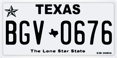 TX license plate BGV0676