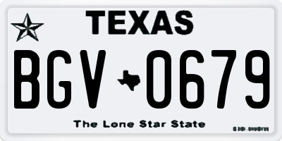 TX license plate BGV0679