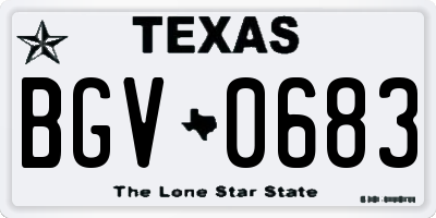 TX license plate BGV0683