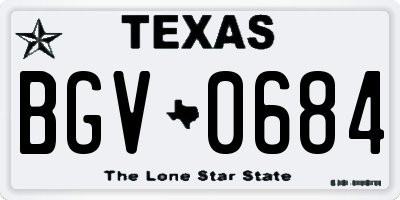 TX license plate BGV0684