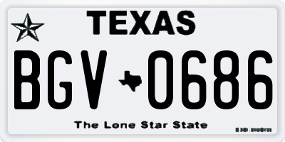 TX license plate BGV0686
