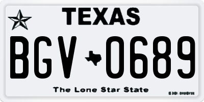 TX license plate BGV0689