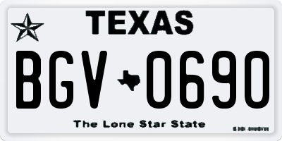 TX license plate BGV0690