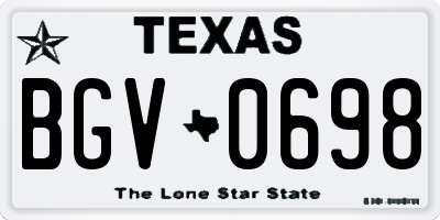 TX license plate BGV0698