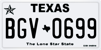 TX license plate BGV0699