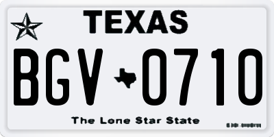 TX license plate BGV0710