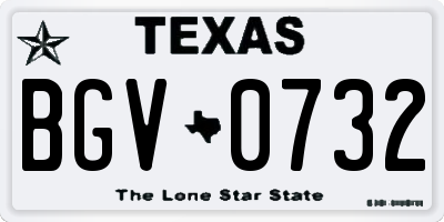 TX license plate BGV0732