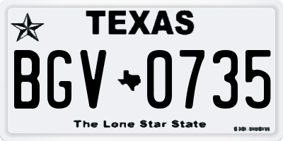 TX license plate BGV0735