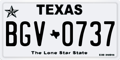 TX license plate BGV0737