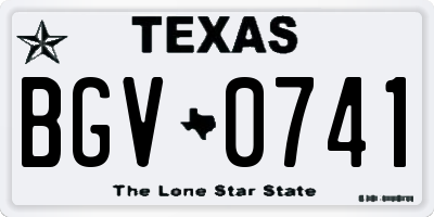TX license plate BGV0741
