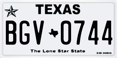TX license plate BGV0744