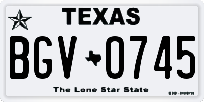 TX license plate BGV0745