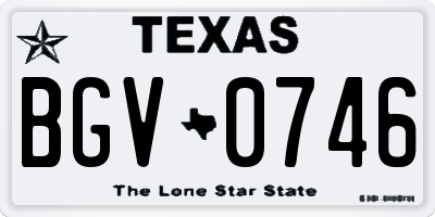 TX license plate BGV0746