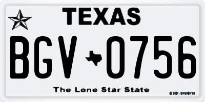 TX license plate BGV0756
