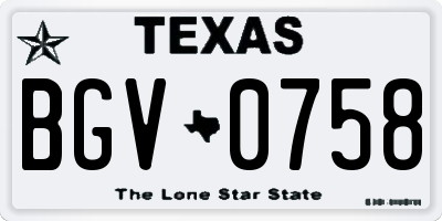 TX license plate BGV0758