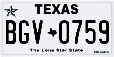 TX license plate BGV0759