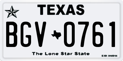 TX license plate BGV0761