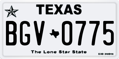 TX license plate BGV0775