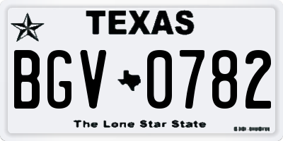 TX license plate BGV0782