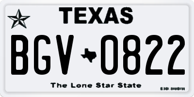 TX license plate BGV0822
