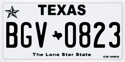 TX license plate BGV0823