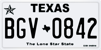 TX license plate BGV0842