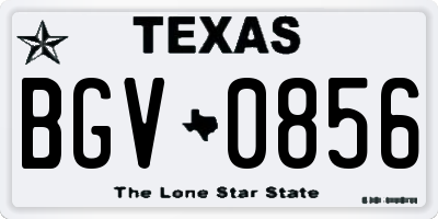 TX license plate BGV0856